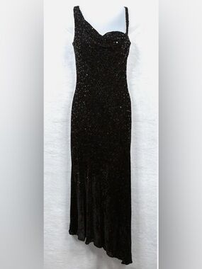 Y2K Elegant Black Sequin Evening Dress